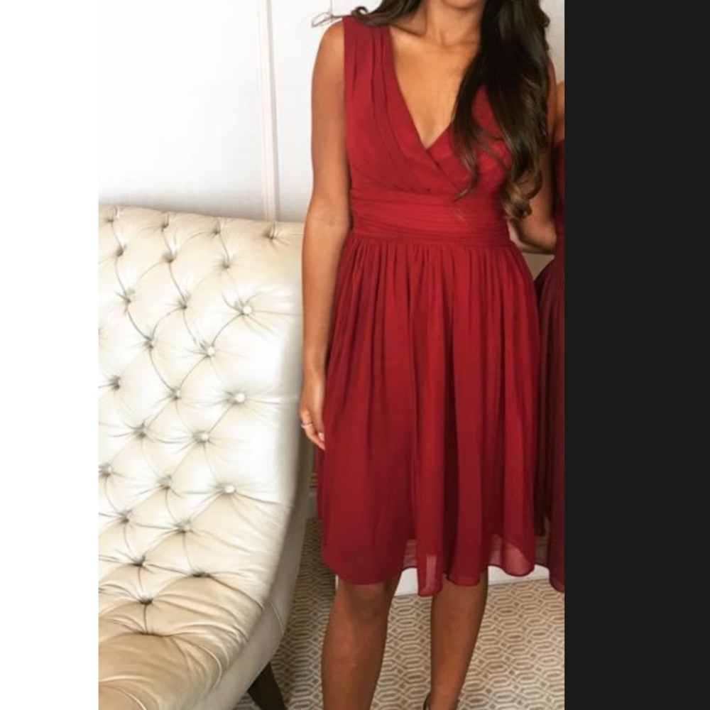 Maroon bridesmaid dress